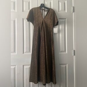 Gold sparkly midi dress by La Threads